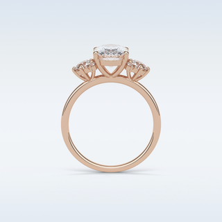 1.91 CT 3 Stone Engagement Ring Featuring Oval Moissanite