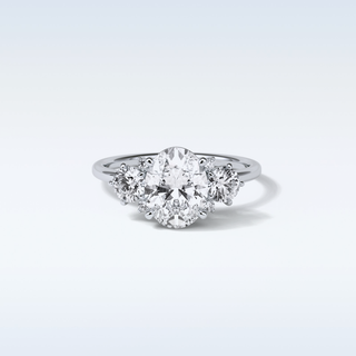 1.91 CT 3 Stone Engagement Ring Featuring Oval Moissanite