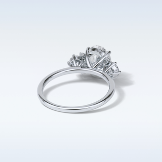 1.91 CT 3 Stone Engagement Ring Featuring Oval Moissanite
