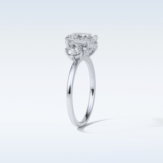 1.91 CT 3 Stone Engagement Ring Featuring Oval Moissanite