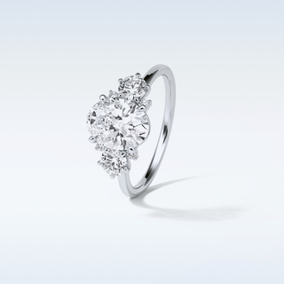 1.91 CT 3 Stone Engagement Ring Featuring Oval Moissanite