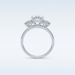 1.91 CT 3 Stone Engagement Ring Featuring Oval Moissanite