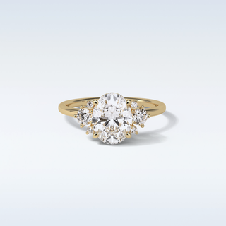 1.91 CT Cluster Engagement Ring Featuring Oval Moissanite