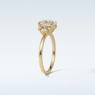 1.91 CT Cluster Engagement Ring Featuring Oval Moissanite