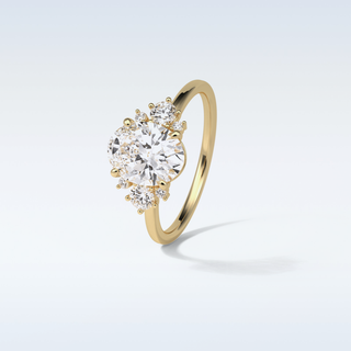 1.91 CT Cluster Engagement Ring Featuring Oval Moissanite