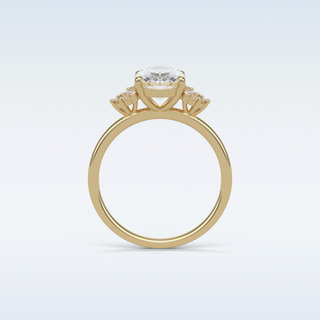 1.91 CT Cluster Engagement Ring Featuring Oval Moissanite