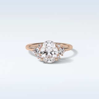 1.91 CT Cluster Engagement Ring Featuring Oval Moissanite