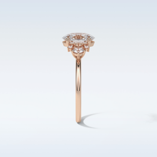 1.91 CT Cluster Engagement Ring Featuring Oval Moissanite