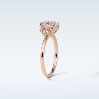 1.91 CT Cluster Engagement Ring Featuring Oval Moissanite