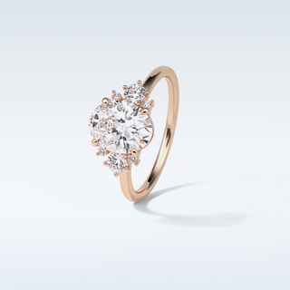 1.91 CT Cluster Engagement Ring Featuring Oval Moissanite