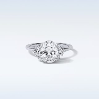 1.91 CT Cluster Engagement Ring Featuring Oval Moissanite