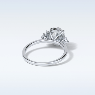 1.91 CT Cluster Engagement Ring Featuring Oval Moissanite