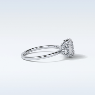 1.91 CT Cluster Engagement Ring Featuring Oval Moissanite