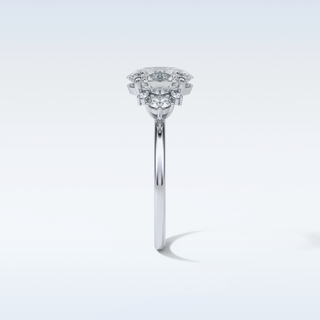 1.91 CT Cluster Engagement Ring Featuring Oval Moissanite
