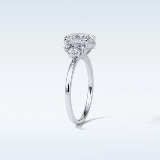 1.91 CT Cluster Engagement Ring Featuring Oval Moissanite