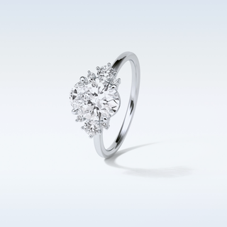 1.91 CT Cluster Engagement Ring Featuring Oval Moissanite