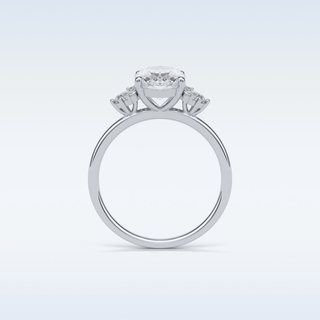 1.91 CT Cluster Engagement Ring Featuring Oval Moissanite
