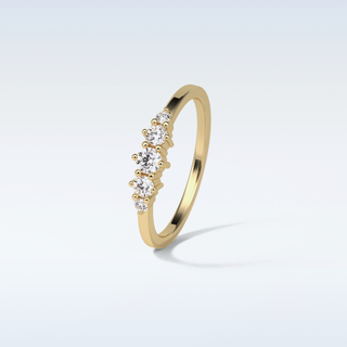 0.3 TCW 5 Stone Wedding Band Featuring Round Moissanite