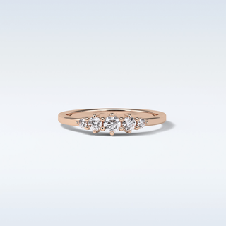 0.3 TCW 5 Stone Wedding Band Featuring Round Moissanite
