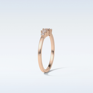 0.3 TCW 5 Stone Wedding Band Featuring Round Moissanite