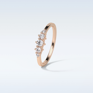 0.3 TCW 5 Stone Wedding Band Featuring Round Moissanite