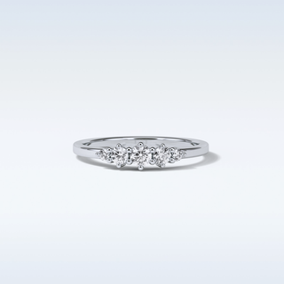 0.3 TCW 5 Stone Wedding Band Featuring Round Moissanite