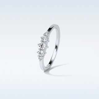 0.3 TCW 5 Stone Wedding Band Featuring Round Moissanite