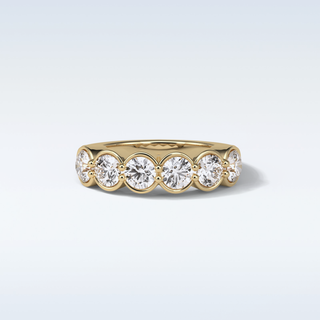 1.36 TCW Half Eternity Wedding Band Featuring Round Moissanite