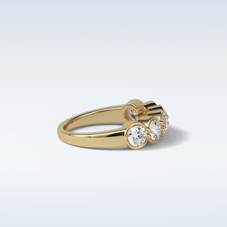 1.36 TCW Half Eternity Wedding Band Featuring Round Moissanite