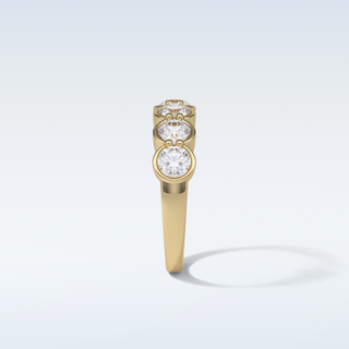 1.36 TCW Half Eternity Wedding Band Featuring Round Moissanite