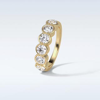 1.36 TCW Half Eternity Wedding Band Featuring Round Moissanite