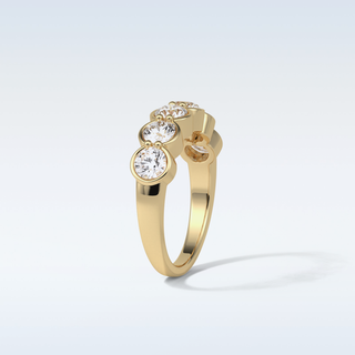 1.36 TCW Half Eternity Wedding Band Featuring Round Moissanite