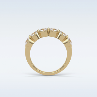 1.36 TCW Half Eternity Wedding Band Featuring Round Moissanite