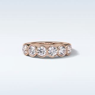 1.36 TCW Half Eternity Wedding Band Featuring Round Moissanite