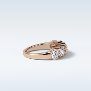 1.36 TCW Half Eternity Wedding Band Featuring Round Moissanite