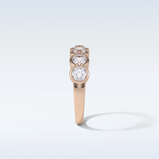 1.36 TCW Half Eternity Wedding Band Featuring Round Moissanite