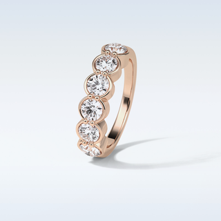 1.36 TCW Half Eternity Wedding Band Featuring Round Moissanite
