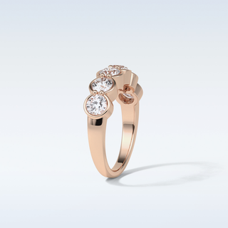 1.36 TCW Half Eternity Wedding Band Featuring Round Moissanite