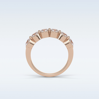 1.36 TCW Half Eternity Wedding Band Featuring Round Moissanite