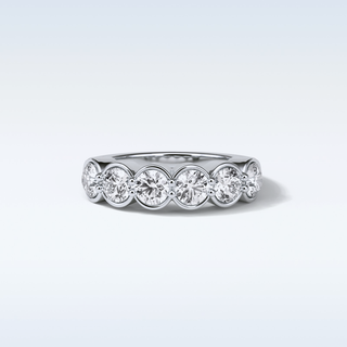 1.36 TCW Half Eternity Wedding Band Featuring Round Moissanite