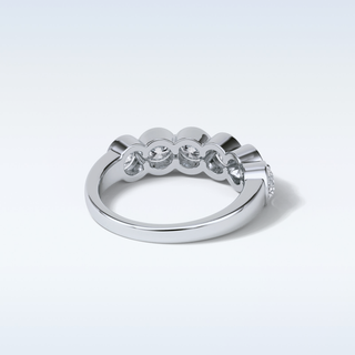 1.36 TCW Half Eternity Wedding Band Featuring Round Moissanite