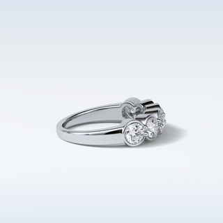 1.36 TCW Half Eternity Wedding Band Featuring Round Moissanite