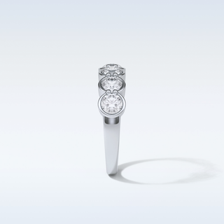 1.36 TCW Half Eternity Wedding Band Featuring Round Moissanite