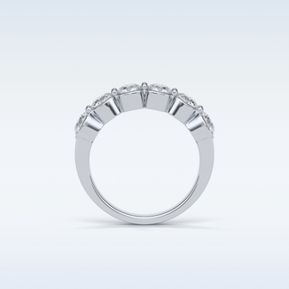 1.36 TCW Half Eternity Wedding Band Featuring Round Moissanite