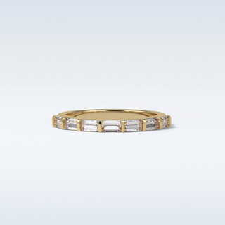 0.56 TCW Half Eternity Wedding Band Featuring Baguette Moissanite