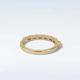 0.56 TCW Half Eternity Wedding Band Featuring Baguette Moissanite