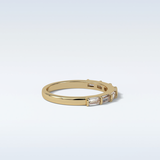 0.56 TCW Half Eternity Wedding Band Featuring Baguette Moissanite
