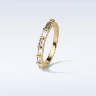 0.56 TCW Half Eternity Wedding Band Featuring Baguette Moissanite