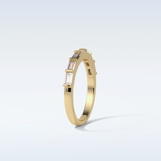 0.56 TCW Half Eternity Wedding Band Featuring Baguette Moissanite