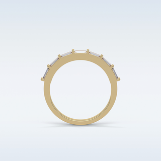 0.56 TCW Half Eternity Wedding Band Featuring Baguette Moissanite